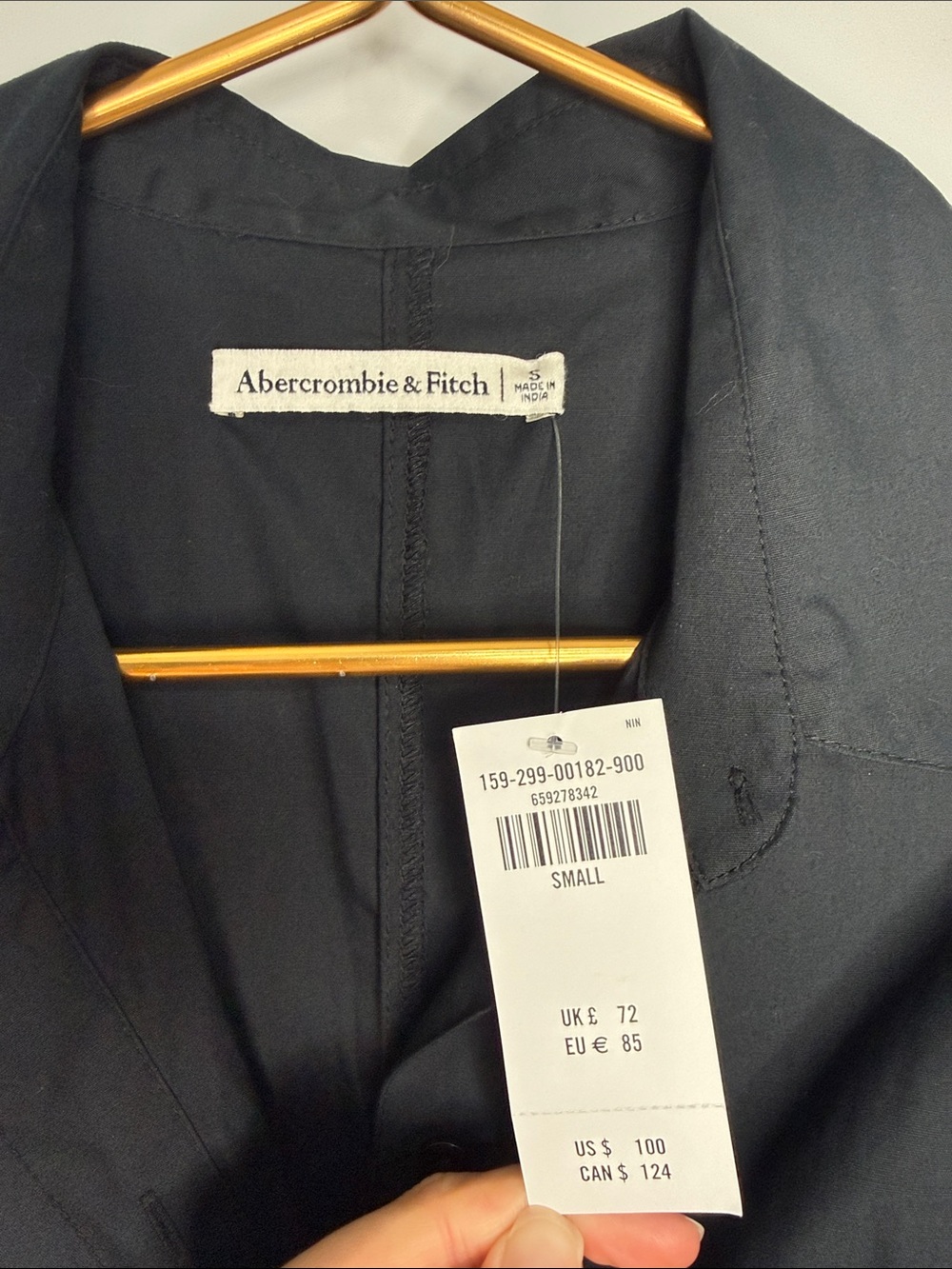 NWT Abercrombie & Fitch Black Midi Shirt Dress Size Small - Picture 8 of 11